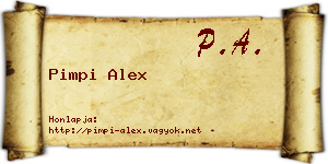 Pimpi Alex névjegykártya